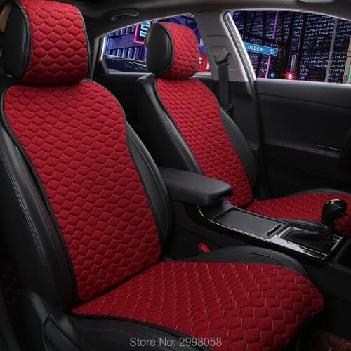 New Flax Car Seat Cover Protector Front Seat Cushion with Backrest Hat Breathable Pad Universal Size Interior Accessories