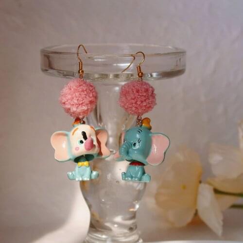 2021 New Disney Dumbo Earrings Mickey Minnie Makeup Toys Princess Girl Makeup Toys for Girls Cute Pooh Earrings Children Toy Kid