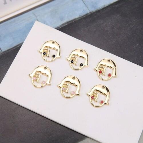 New listing 18mm color human face shape alloy charms diy jewelry earrings/necklace pendants accessory