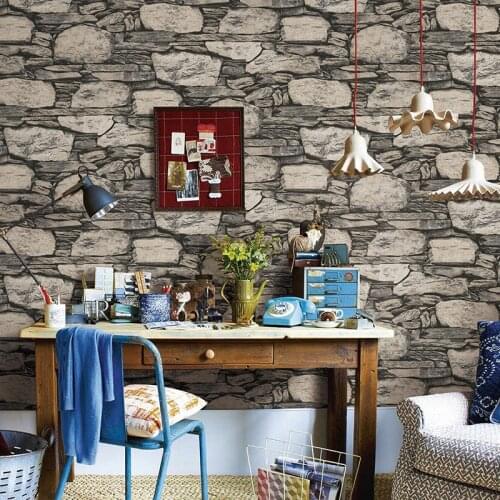 Beibehang Antique Stone Brick Wallpaper Nostalgic Restaurant TV Backdrop Retro Wallpaper papel de parede wallpaper for walls 3 d