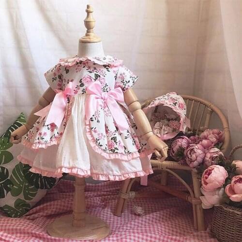 6588 Dress + Cap + Short Toddler Print Tutu Princess Baby Girl Dress Party Wedding Brithday Kid Dress For Girl Wholesale Clothes