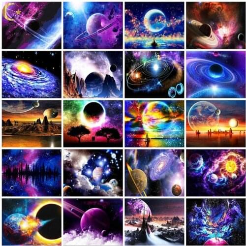 Full Square/Round Diamond Painting planets Space 5D DIY Mosaic Diamond Embroidery Landscape Cross Stitch Kit Home Decoration