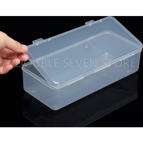 2pcs 24cm Rectangle Flip Cover Plastic Storage Box PP Transparent Case Pack boxes DIY Making Part Material Accessories