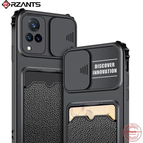 Rzants For VIVO V21 4G 5G Case Slide Camera Protector Shockproof Card Slot Holder Wallet Phone Cover