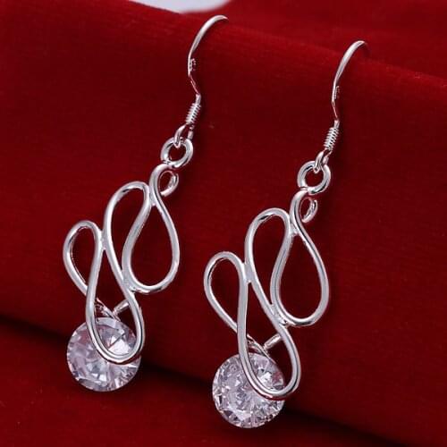 Earrings 925 silver earrings 925 silver fashion jewelry inlaid zircon earring wholesale amka LE202