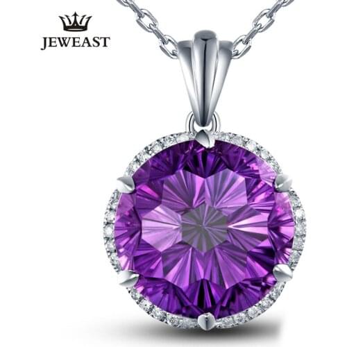 SLFD Natural Amethyst 18K Pure Gold Pendant Real AU 750 Solid Gold Upscale Trendy Classic Party Fine Jewelry Hot Sell New 2020
