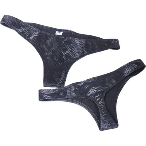 Gothic Snake Print Elastic Faux PU Leather G String Tangas Sexy Lingerie Underwear Women Thongs And G Strings Calcinhas Briefs