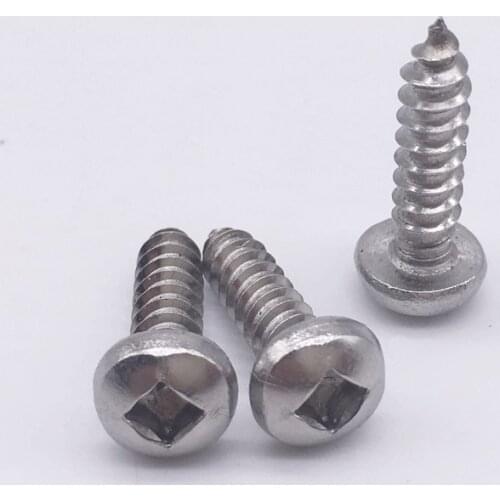 Wkooa Security Self Tapping Screw Square Drive Pan Head Stainless Steel Pack 100
