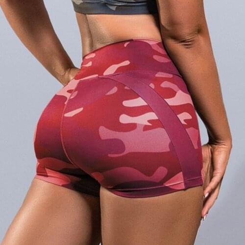 Womens Camouflage Shorts Fashion Patchwork Casual Retro Running High Waist Shorts Harajuku Skinny Sports Shorts