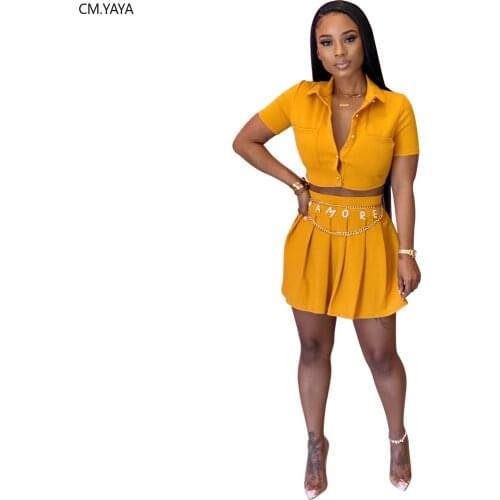 GL Women Sets Girl Summer Tracksuits Crop Tops+Pleated Skirts Suit Two Piece Set Night Club Party 2 Pcs Outfits Street Dress H10
