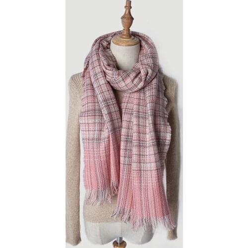 Pure wool scarf Women Pashmina Winter Lady color striped Warm Thick Long plaid shawl Inner Mongolia cashmere scarf wholesale