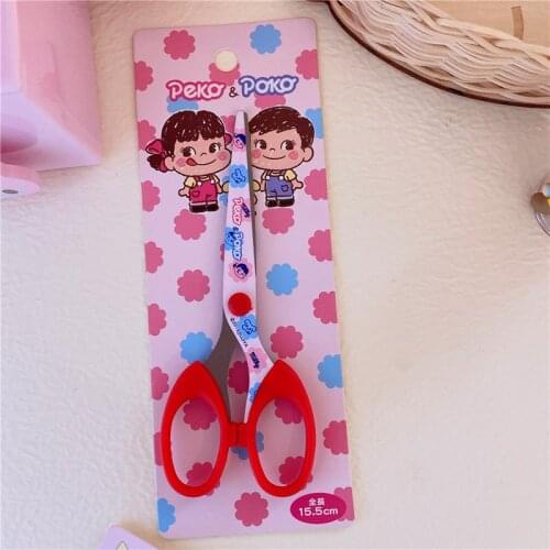 1 Pc Children Cartoon Round Head Safety Scissors with Plastic DIY Manual Paper-cut Kindergarten Art Designer Stationery