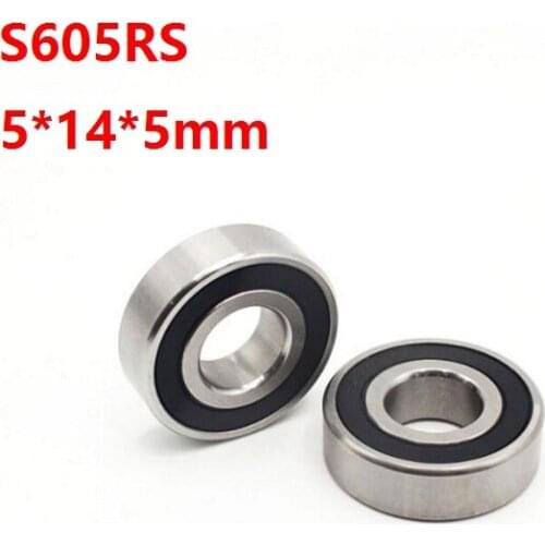 10/50pcs S605RS S605-2RS S605 2RS ball bearings 5*14*5mm Stainless Steel Rubber Sealed Deep Groove Ball bearing Shaft 5x14x5mm