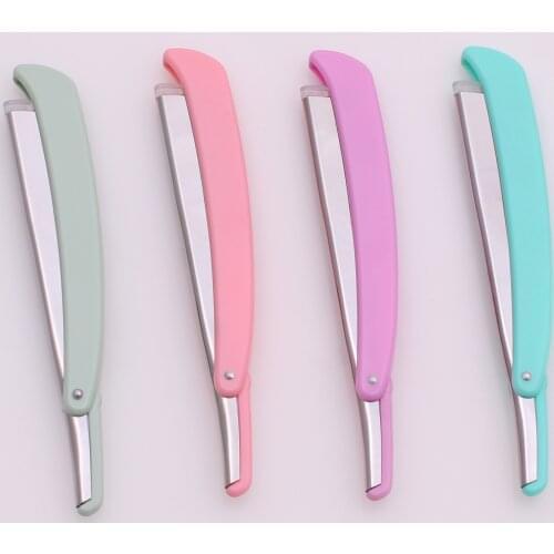 10 Pcs Men Shaving Barber Tools Hair Razors With Blades Folding Shaving Knife ABS Straight Razor Holder For Salon & Home 74