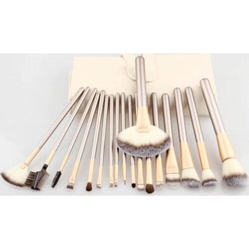 12/18/24pcs Champagne Makeup Brushes Set for Cosmetic Foundation Powder Blush Eyeshadow Blending Make Up Brush Beauty Tool