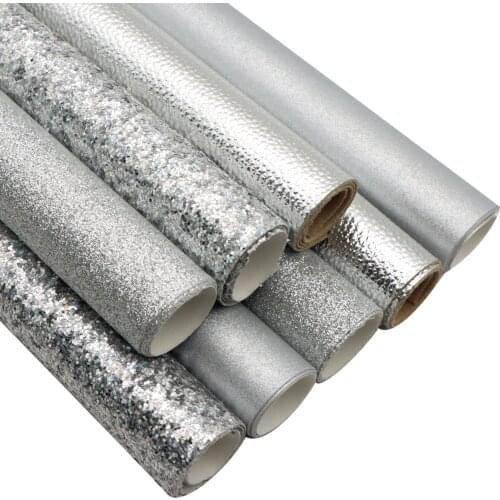 20*34CM 8pcs/set,2pcs/style Color Series Glitter Faux Leather Fabric for Bows Leather Set DIY Handmade Materials,1Yc14239