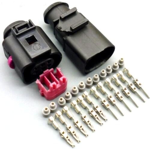 6 Pin way 1.5mm male female fuel injector Connector throttle position sensor plug 3B0973813 1J0973713