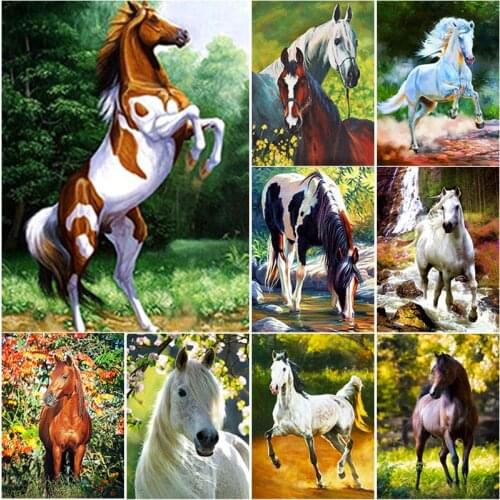 5D DIY Animals Diamond Painting Steed Diamond Embroidery Cross Stitch Full Square Round Drill Crafts Manual Art Gift Home Decor
