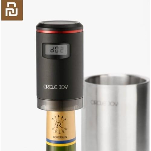 Youpin Circle Joy Automatic Vacuum Wine Preservation Stopper Red Wine Fresh Keeper USB Charging With LED Display