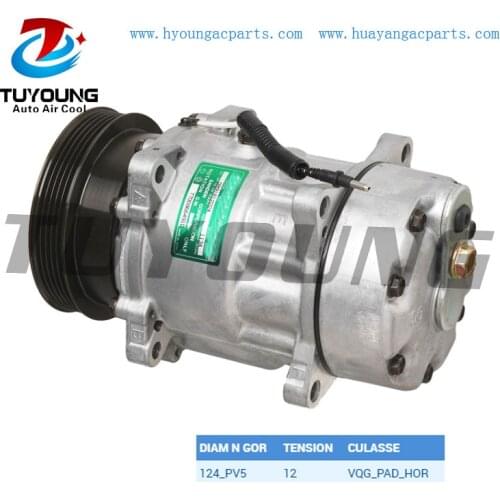 SD7V16 auto a/c compressor Renault Megane Scenic 7700866491 124mm 5pk 12v