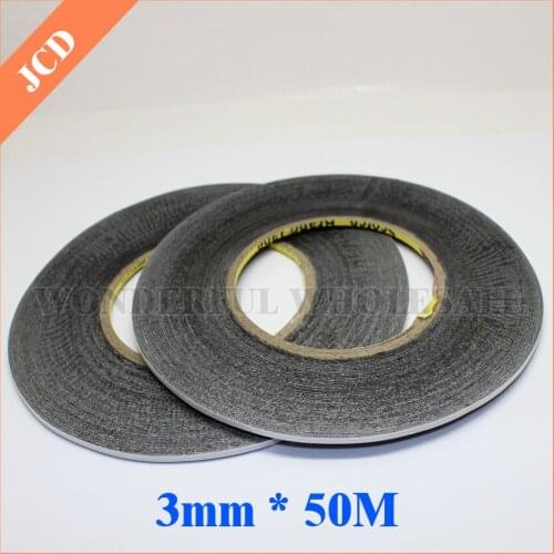 3mm*50m 3M Double Sided Adhesive Black Tape for Mobile Phone Touch Screen/LCD/Display Glass Repair