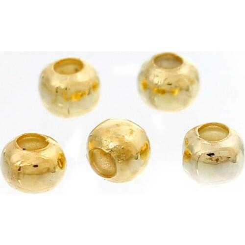DoreenBeads 1000PCs 3mm gold color Smooth Ball Spacers Beads hole 1mm (B01091)