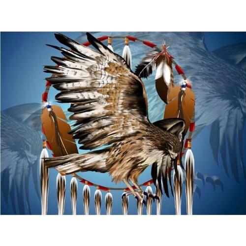 Full Square/Round 5D DIY Diamond embroidery eagle with feather Diamond Painting Cross Stitch Rhinestone Mosaic decor gift H115