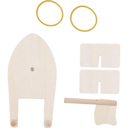 Creative childrens Toys childrens Coloring DIY Boat Handmade Material Bag Painted White Wooden Sailing Ship Model