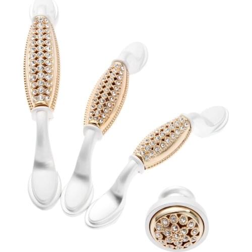 Furniture Handle Luxury Diamond Cabinet Knobs and Handles Door Cupboard Kitchen Pull Handles Furniture Hardware