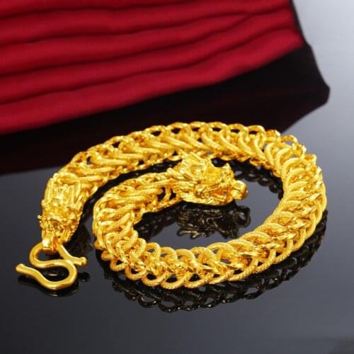 Fashion 18K Gold Bracelet for Men Women Wedding Engagement Jewelry Luxury Chain Charm Bracelet Not Fade Fine Jewelry Gifts