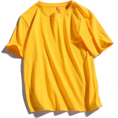 2021 Summer Mens Casual Short-sleeve T-shirt 100% Cotton Solid Round Neck Sports T Shirt Men High Quality Classical Tops Tee