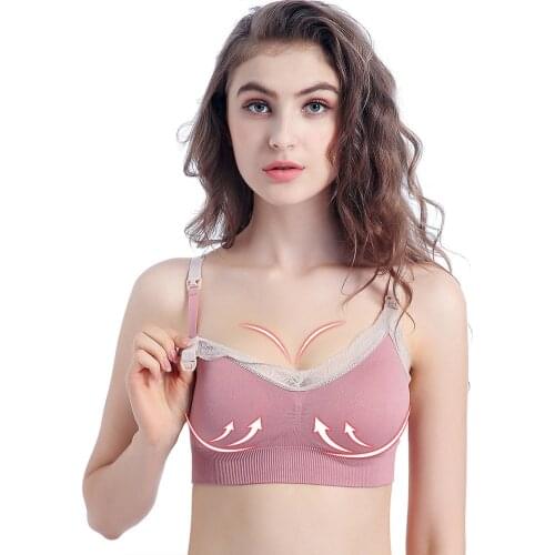 Breastfeeding Maternity Nursing Bra Pregnant Women Underwear baby feeding Bra Lace Maternity Clothes No Trace Feeding Bra