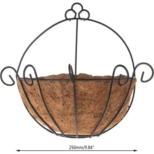 2021 New Flowerpot Iron Coconut DIY Garden Hanging Planters Wall Baskets Pot Half Round