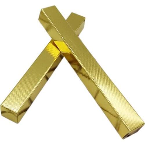 NEW 50/100pcs/lot 1.6*1.6*14.5cm Silver/Gold Eyeliner Packaging Paper Box Lipstick Pen Package box packing gift box