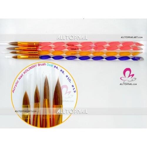 Professional kolinsky nail art brushes for nail technicians 30pcs/lot 4#, 8#,10#,12# Size available - Free shipping
