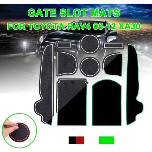 Anti-Slip Gate Slot Mat Rubber Coaster Accessories For RAV 4 2006 2007 2008 2009 2010 2011 2012 For Toyota RAV4 2006-2012 xa30
