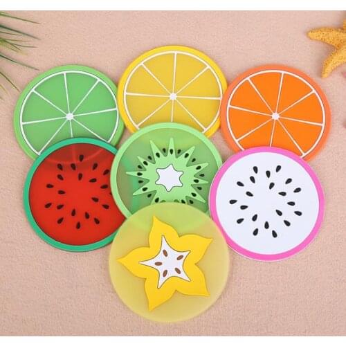 Fruit silicone Cup Mat Pads Coffee Mug Drink Coasters Dining Table Placemats Desk Accessories 6 color SN2907