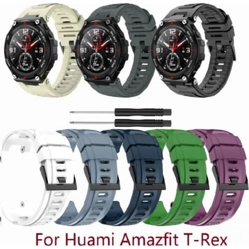 Replacement Sport Strap For Huami Amazfit T-Rex Adjustable Strap Bracelet For Amazfit T-Rex Pro Watch Silicone Strap