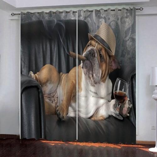 Humorous and funny animal pictures Curtains Blackout 3D Photo Window Curtain For The Living room children Bedroom