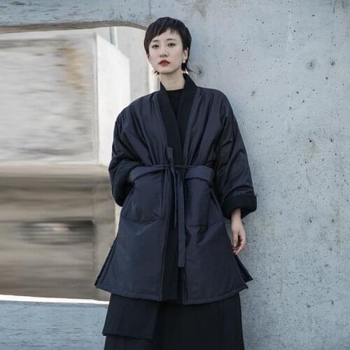 Owen seak Women Cotton Parker Coats Jackets Gothic Style Clothing Trench Winter Dust Women Coats Windbreaker Black Trench