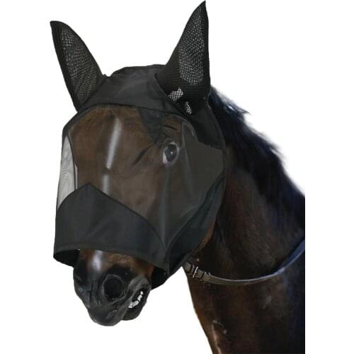 1pc Anti-Fly Mesh Equine Mask Horse Mask Stretch Bug Eye Horse Fly Mask with Covered Ears Horse Fly Mask Long Nose with Ears
