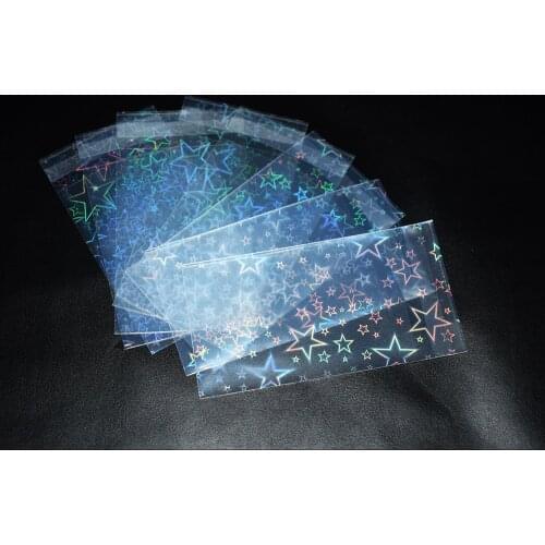 100pcs/lot 57x87mm Big Star Small Cards Transparent Laser Clear Sleeves Korea Idol Photo Protector Trading Cards Shield Cover