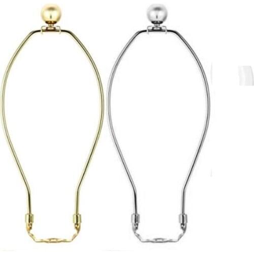 2pcs Golden Chrome Color Lamp Shade Harp Holder Lighting Accessories Horn Frame Lampshade Bracket for Table/Floor Lamp Fitting