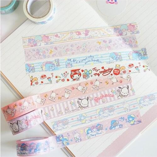 4Pcs/lot Kawaii Creative Cartoon Melody PC Dog Masking Tape Album Scrapbooking Decor DIY Washi Tape Stick Label