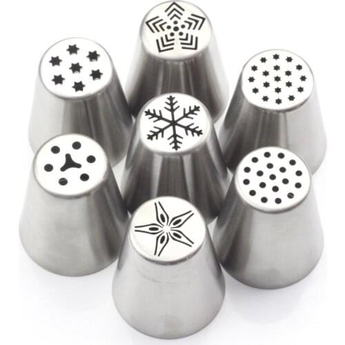 6pcs Stainless Steel Russian Icing Piping Nozzles Cake Decoration Cream Tips DIY Cake Tool Set