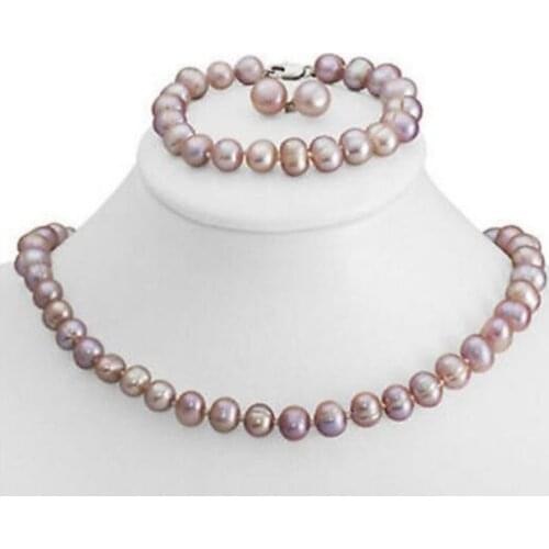 Free shipping Fashion 8-9mm Natural Akoya Cultured Pearl Necklace Bracelet Earring Jewelry Set
