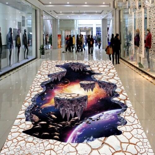 Free Shipping custom Magic Series 3D Star Floor waterproof moisture proof thickened home decoration flooring wallpaper mural