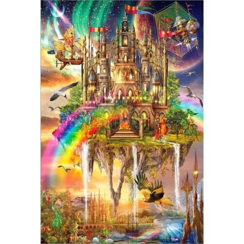 Rainbow city The wooden puzzle 1000 pieces ersion jigsaw puzzle white card adult childrens educational toys