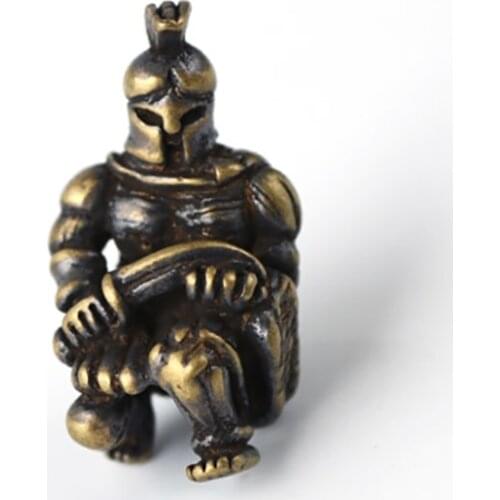 EDC Tools Brass Sparta Skull Lanyard Bead Paracord Knife Beads Knife Keychain Tool DIY Pendant