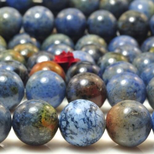 Natural Sunset Dumortierite Smooth Round Beads Wholesale Loose Gemstones Semi Precious Stones for Jewelry Making Diy Bracelet